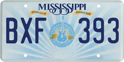 MS license plate BXF393