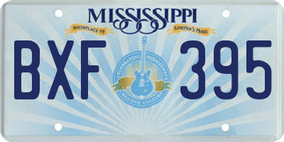 MS license plate BXF395