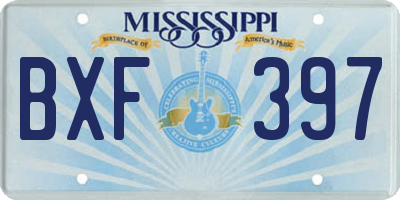 MS license plate BXF397