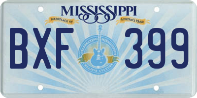 MS license plate BXF399