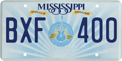 MS license plate BXF400