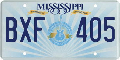 MS license plate BXF405