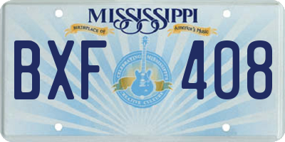MS license plate BXF408