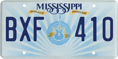 MS license plate BXF410