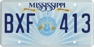 MS license plate BXF413