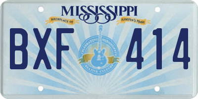 MS license plate BXF414