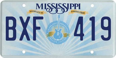 MS license plate BXF419