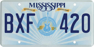 MS license plate BXF420