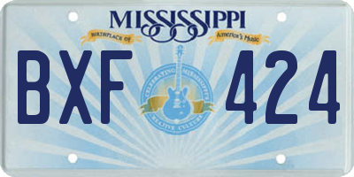 MS license plate BXF424