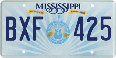 MS license plate BXF425