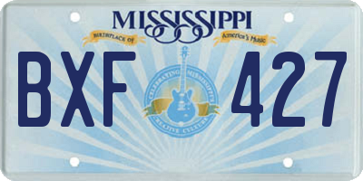 MS license plate BXF427