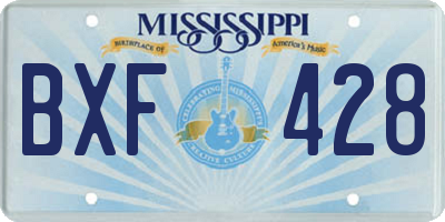 MS license plate BXF428