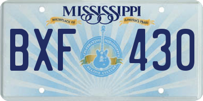 MS license plate BXF430