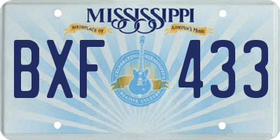 MS license plate BXF433