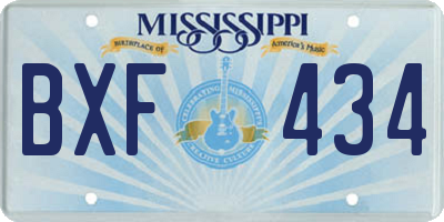 MS license plate BXF434