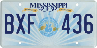 MS license plate BXF436