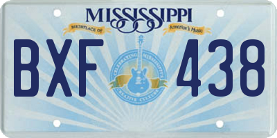 MS license plate BXF438