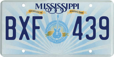 MS license plate BXF439