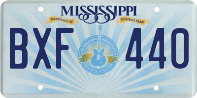 MS license plate BXF440