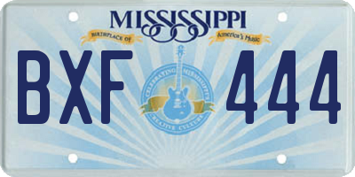 MS license plate BXF444