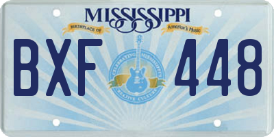 MS license plate BXF448