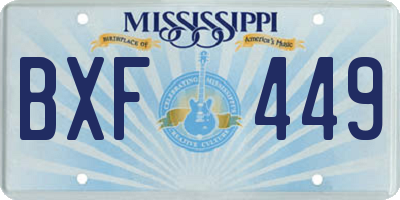 MS license plate BXF449