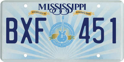 MS license plate BXF451