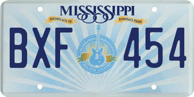 MS license plate BXF454