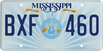 MS license plate BXF460