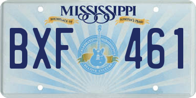 MS license plate BXF461