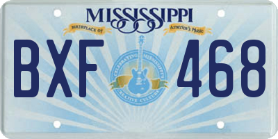 MS license plate BXF468
