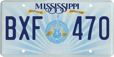 MS license plate BXF470