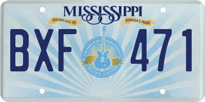 MS license plate BXF471
