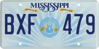 MS license plate BXF479