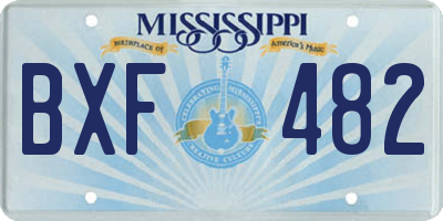 MS license plate BXF482