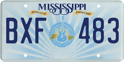 MS license plate BXF483