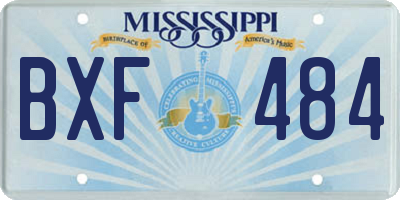 MS license plate BXF484