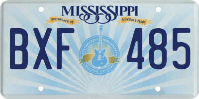MS license plate BXF485