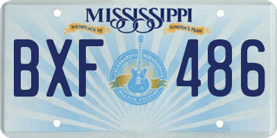 MS license plate BXF486
