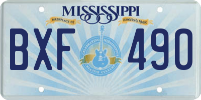 MS license plate BXF490