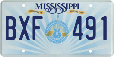 MS license plate BXF491