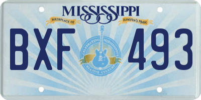 MS license plate BXF493