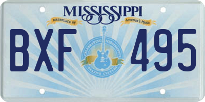 MS license plate BXF495
