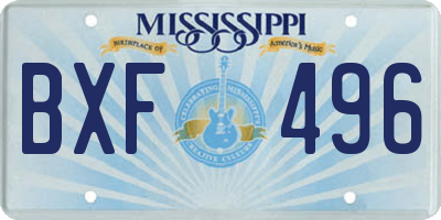 MS license plate BXF496