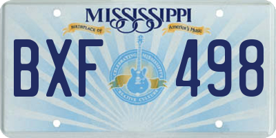 MS license plate BXF498
