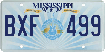 MS license plate BXF499