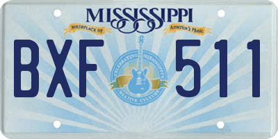 MS license plate BXF511