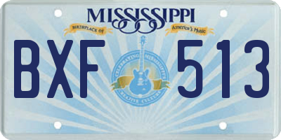 MS license plate BXF513