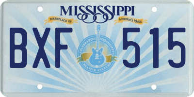 MS license plate BXF515