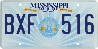 MS license plate BXF516